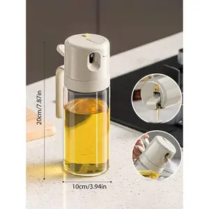 1pc Plastic Oil Spray Bottle, Kitchen Oil Dispenser Bottle, 2-In-1 Olive Oil Spray Dispenser And Oil Dispenser, Cooking Oil Sprayer For Kitchen, BBQ, Salad, Baking, Kitchen,Summer Beach Party,Food,Camping,Organizer,Room Decor,Kitchen Items Glass Utensils