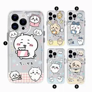 Kawaii Hachiware Usagi‌ Momonga C-Chiikawa INS Cute Phone Case Cover Compatible with iPhone X, 11, 12, 13, 14, 15, 16, 17 Plus Pro Promax & SS Galaxy S21-25 Series