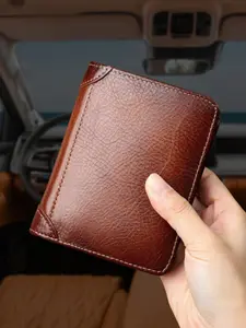 Men Wallet Genuine Leather Durable Wallet Rfid Blocking Trifold Wallet Vintage Thin Short Multi Function ID Credit Card Holder Male Purse Money Leather Cowhide Wallet