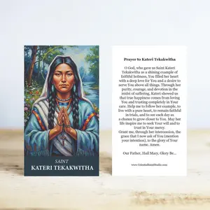 St. Kateri Tekakwitha Prayer Cards | Wallet Size | 50, 100, 250, 500, 1000