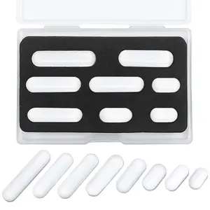 8PCS PTFE Magnetic Stir Bar Set for Magnetic Stirrer, White Magnet Mixing Bars, Cylindrical Shapes, 8x35mm, 8x30mm, 7x30mm, 6x15mm Magnetism for Laboratory Home DIY Project