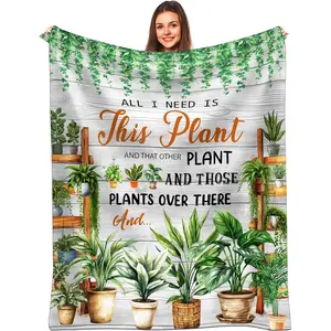 All I Need is This Plant Blanket - Plant Mom Blanket - Gardening Decor Blanket - Plant Lady Blanket - Soft 50X60inch Blanket