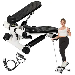 Steppers for Exercise at Home, Mini Stepper 330lb Weight Capacity Stepper, Height Adjustable Mini Stepper with Resistance Band, Pneumatic Stepper with Resistance Ultra Quiet