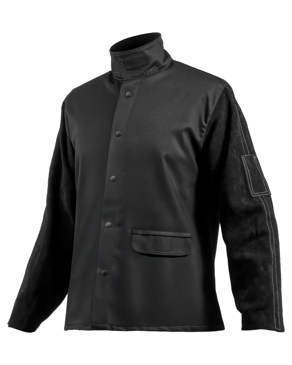 VEVOR Men's Flame Resistant Welding Safety Jacket, Heavy Duty Split Cowhide Leather Sleeves, 9 oz. FR Cotton Body, Reinforced Stitch, Sparks & Flames Protection, Meets ATPV 9.2 cal/cm² Arc Rating, Work Safety Gear, Father's Day Gift for Welders, XXL Size