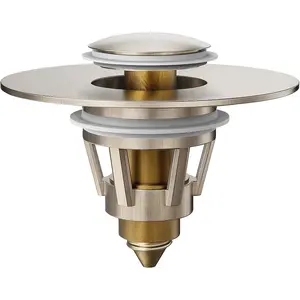 Bathroom Sink Drain Stopper - Pop Up Drain Stopper for Bathroom Sink - Bathroom Sink Hair Catcher Strainer,Brushed Nickel