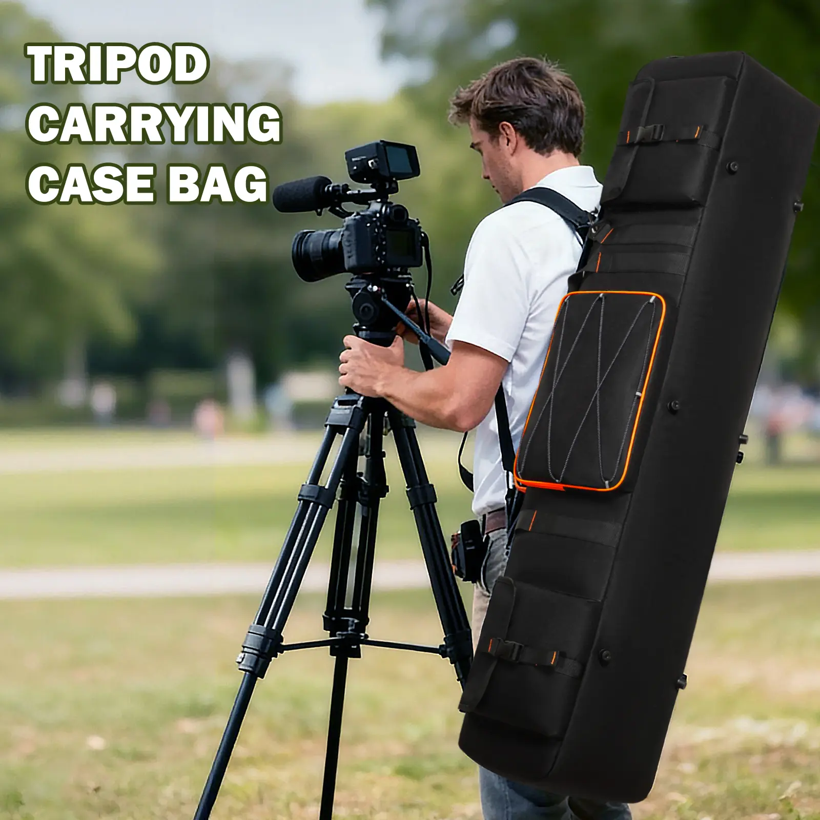 Photography Sling Bag for Camera Equipment, Large Capacity Storage for Tripod, Studio Fill Light & All Shooting Gear, Compact Practical Design for Outdoor Use