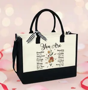 You Are Bible Verse Canvas Tote Bag  - Religious Christmas Gifts, Inspiration Bible Tote Bag For Her, Xmas Holiday Gift Idea MLN1741LTH