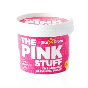 THE PINK STUFF 500 g Miracle Cleaning Paste All Purpose Cleaner, miracle cleaning paste, multi-purpose cleaner, mild-abrasive, vegan, cruelty-free, natural ingredients, Rhubarb scent, fresh fragrance, long-lasting, budget-friendly, stove cleaner
