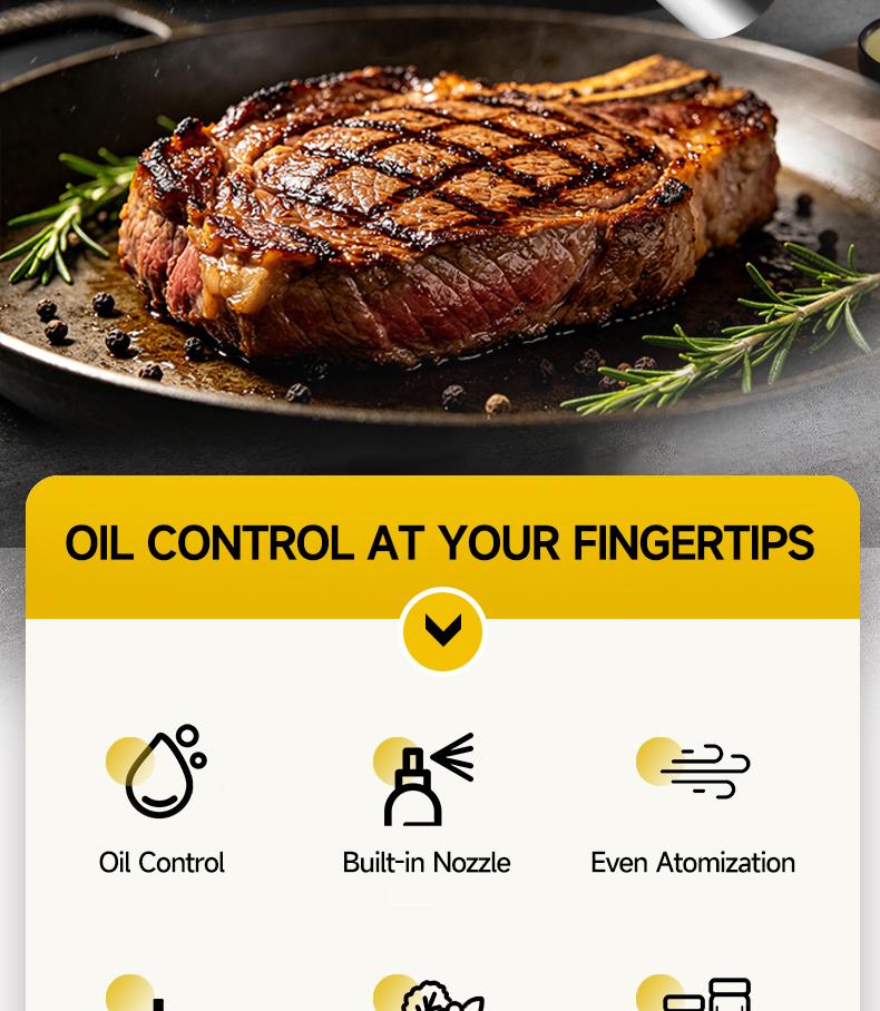 Spray oil pot, atomizing spray bottle, press-dispensing quantitative sprayer, blending/adjustment bottle, kitchen oil control bottle