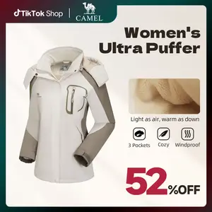 CAMEL Women's Ski Jacket - Winter Thick Warm Windproof Waterproof Snow Coat for Women-Ski Jackets For Women-Women's Winter Coat-Chest Zipper Style Outdoor Apparel Athletic Techwear Fitness Top