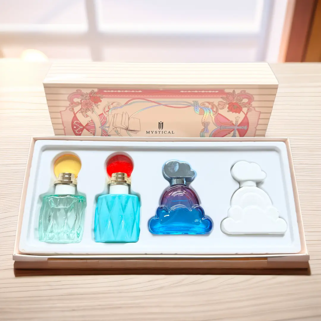 MYSTICAL 4-Piece Perfume Gift Set for Women | Long Lasting Floral & Fruity EDP Discovery Kit | Cute Cloud & Crystal Travel Size Fragrance Set