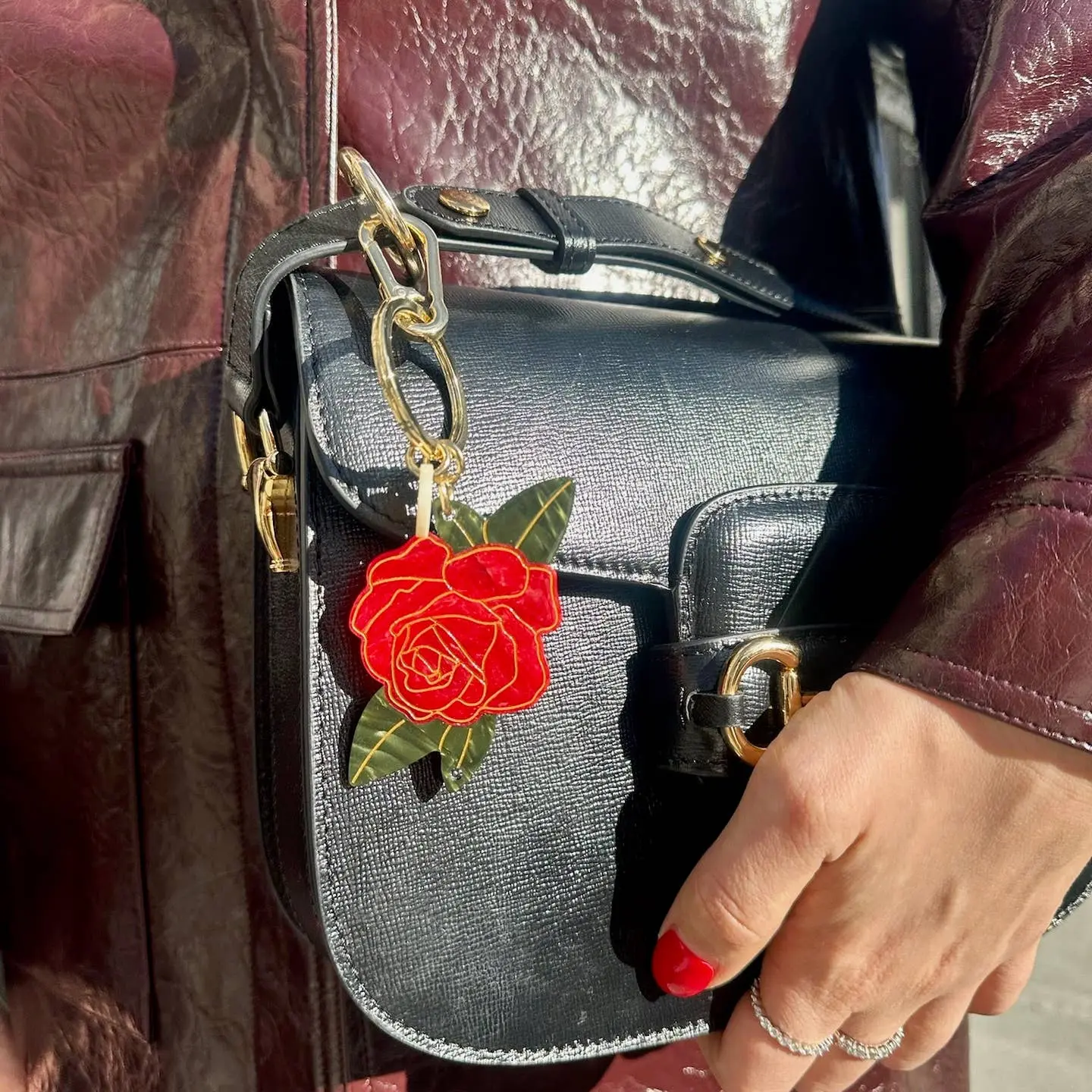 Rose Bag Charm + Keychain | Eco-Friendly - TikTok Shop