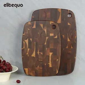ELITEQUO Acacia Wood Multifunctional Cutting Board, Wooden Chopping Board Handles Meat Cheese Charcuterie Board, Ideal for Chopping, Slicing, and Dicing