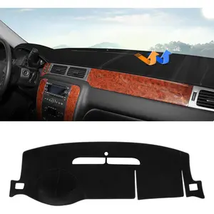 Dashboard Cover Mat for 2007-2014 Chevrolet Tahoe Suburban/GMC Yukon XL&2007-2013 Chevy Avalanche Silverado 1500 2500 3500 LTZ/GMC Sierra SLT Denali Accessories Upgrade Velvet Dash Cover