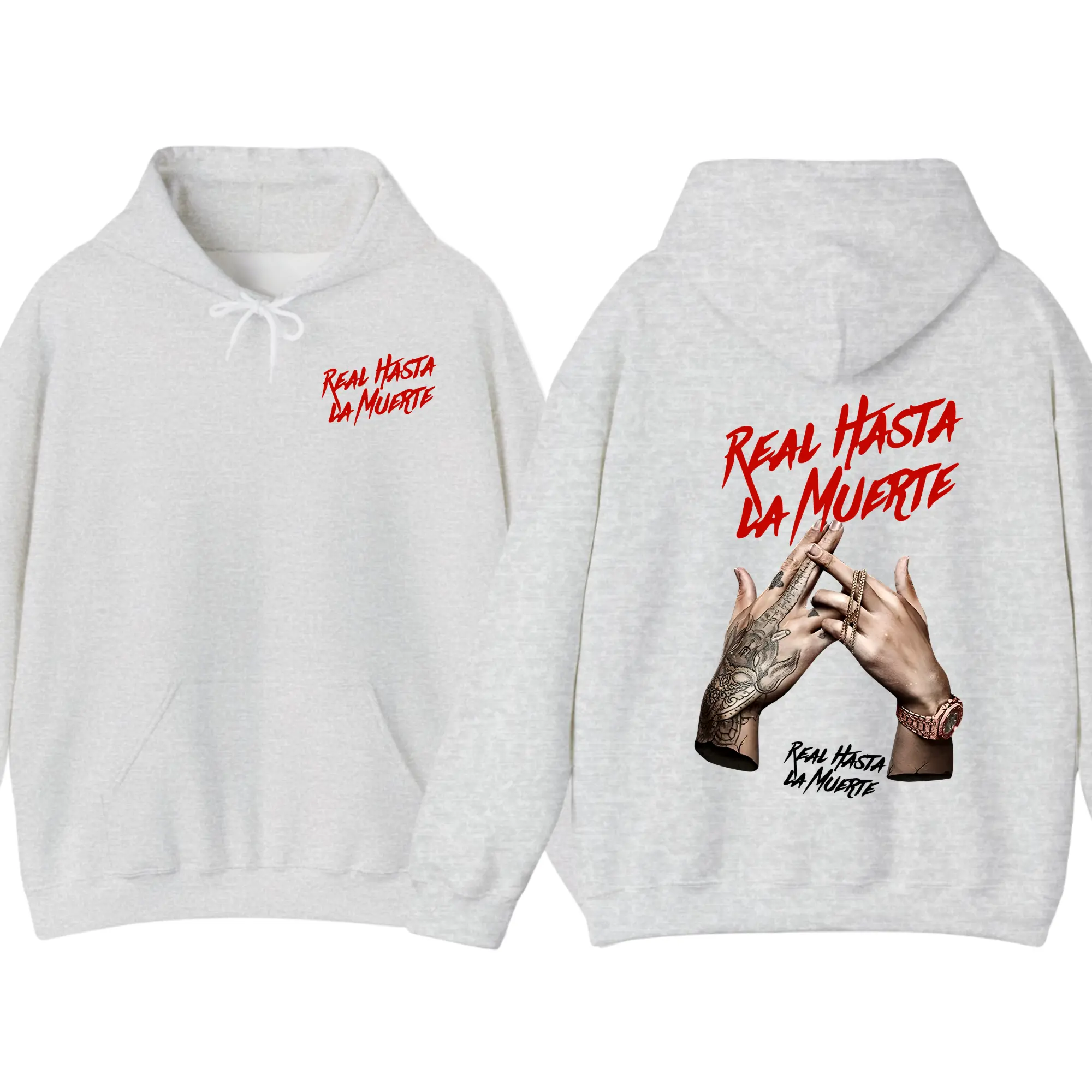 Real Hasta La Muerte Hoodie – Latin Trap Graphic Pullover, Streetwear Hip Hop Hoodie, Unisex Oversized Casual Top, Vintage Wash Cotton Blend Menswear Womenswear Gift