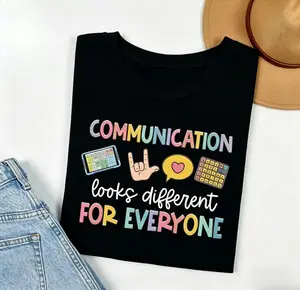【100% cotton】 Communication Looks Different For Everyone Shirt, Speech Therapy Tee, Speech Pathologist Shirt, SLP Tee, SLPA Shirt, Therapist Gift