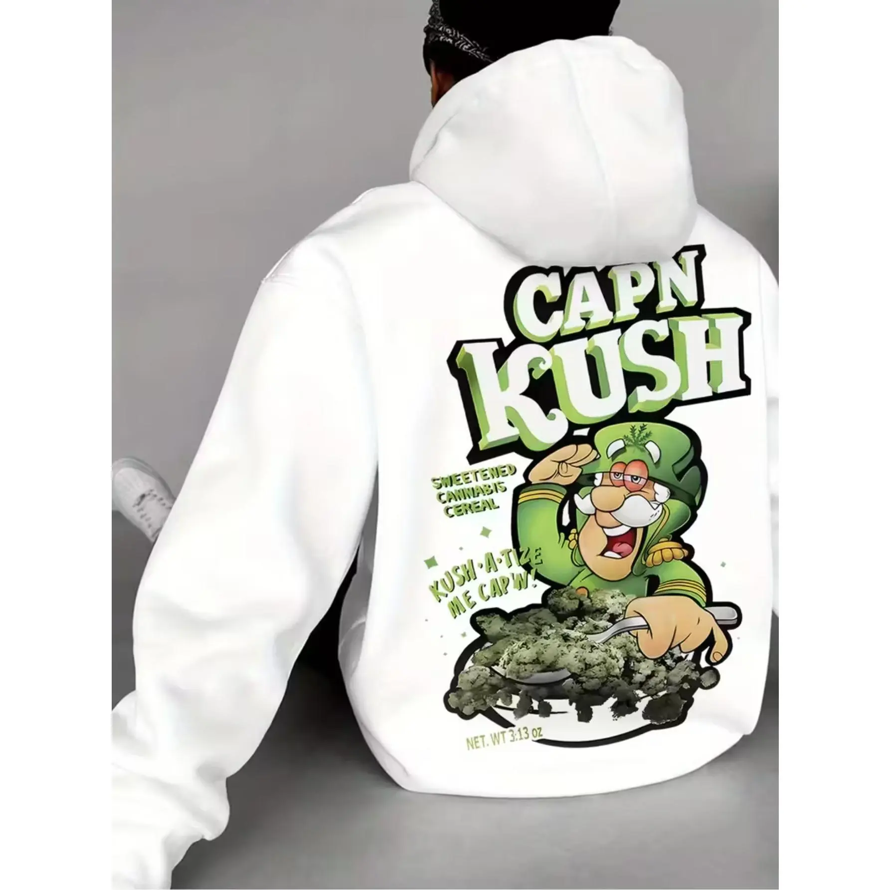 Men's CAPN KUSH Leaf & Cup Graphic Hooded Sweater - Soft