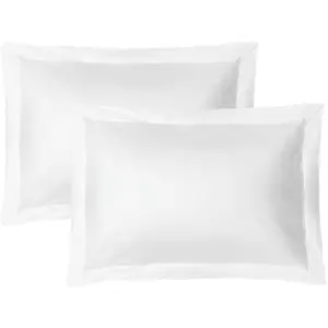Soft and Breathable  Egyptian Cotton Envelope Pillow Shams, Silk Like and Cozy Decorative Pillow Covers, Set of 2, White, Standard