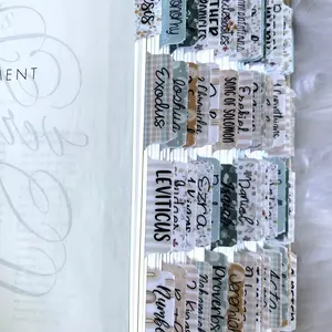 The distance bible tabs with adhesive and double sided laminated vinyl