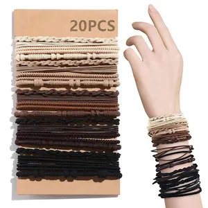 Boho Hair Ties, 20 PCS of 4 Styles Cute Bands for Thick or Thin Hair, No Damage Elastic Bracelets, Fashion Hairstyles Band Hair Accessories for Party, Daily Clothing Decor For Girls & Women-Christmas gifts, Thanksgiving gifts