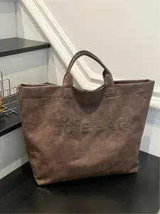 letters print tote bag Soft Commuter Tote large capacity handbag for women casual trendy versatile high-quality daily commuting bag gril fashionable shopping bag Stylish tote bag