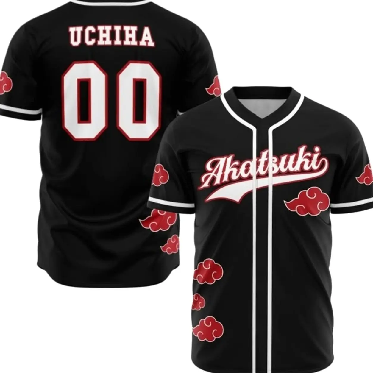 2026 Neues Naruto Akatsuki Uchiha Themen-Baseball-Shirt, 3D-Gedrucktes