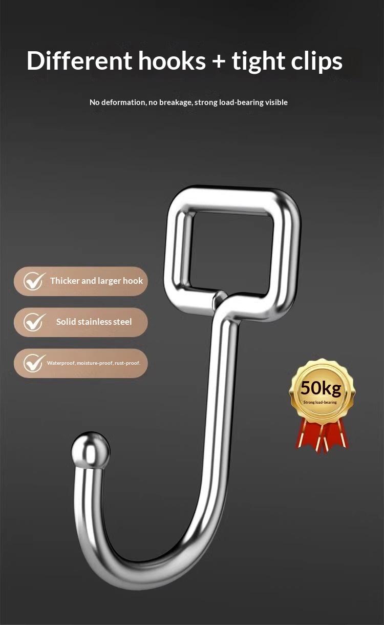 20 pieces per packStrong Adhesive Plastic Hook with Metal Durability – Gold Square Design for Bathroom, Kitchen, and Home Use