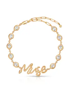 Ettika Muse Choker 18k Gold Plated Cubic Zirconia Necklace with 5" Extender Chain for Women Elegant and Versatile Jewelry