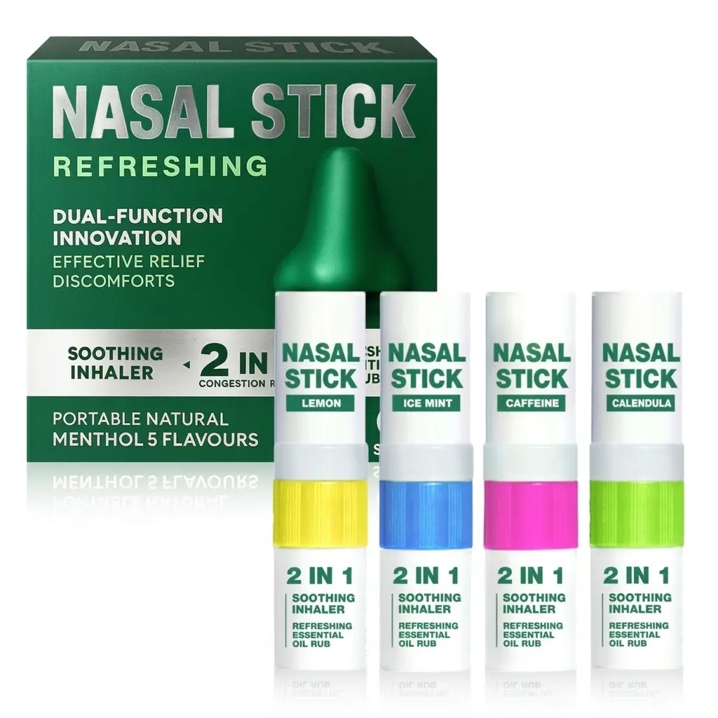 4 Pack Nasal Stick,Nasal Inhaler Stick,Nose Inhaler Boost Energy Set,Inhaler,Sinus & Congestion Relief, Daily Relaxation, Stress Relief, Pure Natural Ingredients