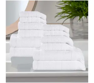 Superior Rolla Cotton Geometric Jacquard 12 Piece Towel Set
