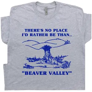 Beaver Valley Shirt Offensive T Shirts Funny Beaver Shirts Menswear Top Cotton Polyester Crewneck Streetwear 3/4 Length Medium Size