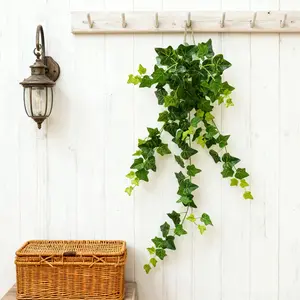 【Mother's Day】Silvanest 36Inch small ivy Artificial Hanging Plants 1 or 2pcs Wall Plant Faux Eucalyptus Leaves Ivy Swag UV Resistant Plastic Greenery Indoor Outdoor Home Garden Wedding Jungle Party Patio Office Shelf Decor