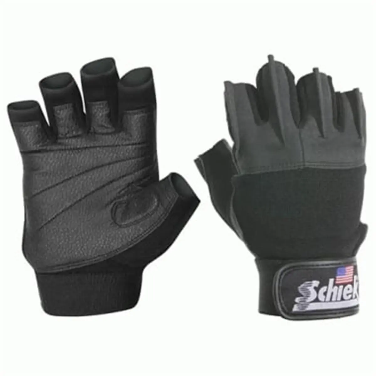 SCHIEK Platinum Women's Lifting Gloves, 3/4 Finger Amara Synthetic Leather with Gel Padding, Non-Slip Band & Easy-Removal Fins