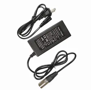 29.4V 2A Lithium Battery Charger 60W AC 100-240V Dual LED Indicator Overload Over Voltage Protection 3-Pin XLR Connector Safe Stable Charging for Electric Scooter Mobility Scooter Electric Bike Wheelchair