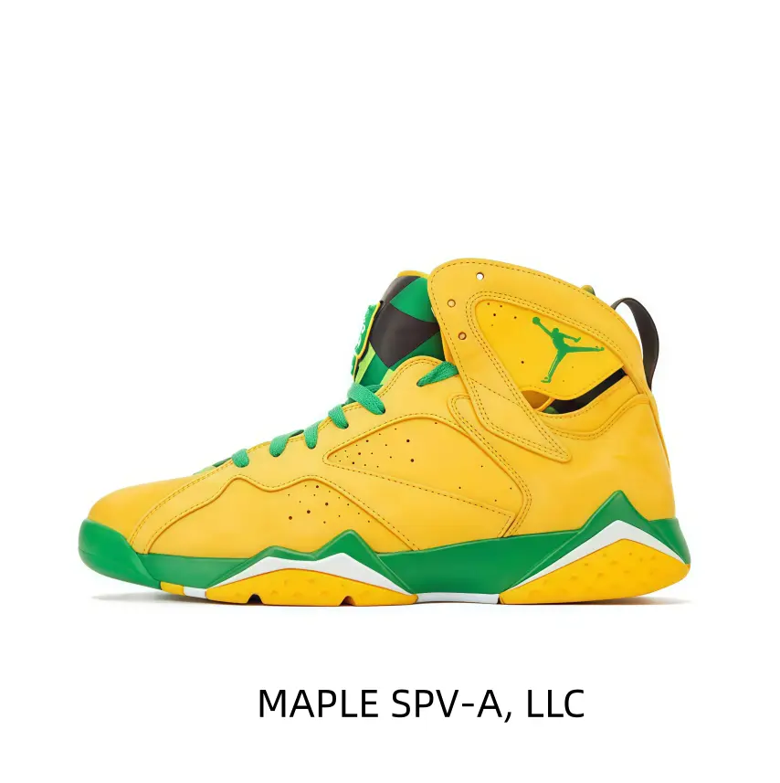 Premium Smooth Yellow Leather AJ7 High Tops Green Outrigger Structure Heel Pull Tab Deep Tread Anti-Slip Sole Arch Support Footwear Sneaker Collection Must-Have