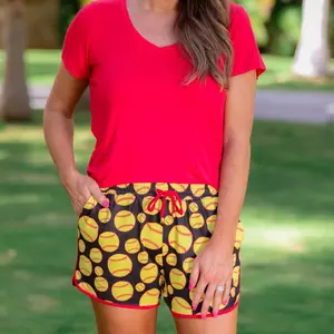 Jess Lea Softball Drawstring Everyday Shorts Comfort Polyester Comfortable Women