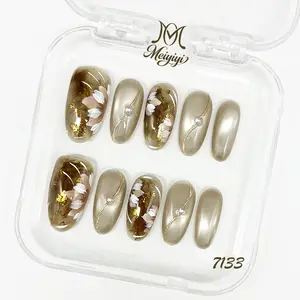 .DP.7133.Hand-painted Floral Wearable Nails