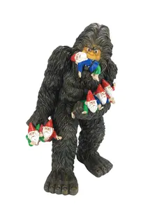 GlitZGlam Large Miniature Bigfoot and Gnomes for Fairy Garden. A Large Gnome Figurine (13 inch High) and Fairy Garden Accessory