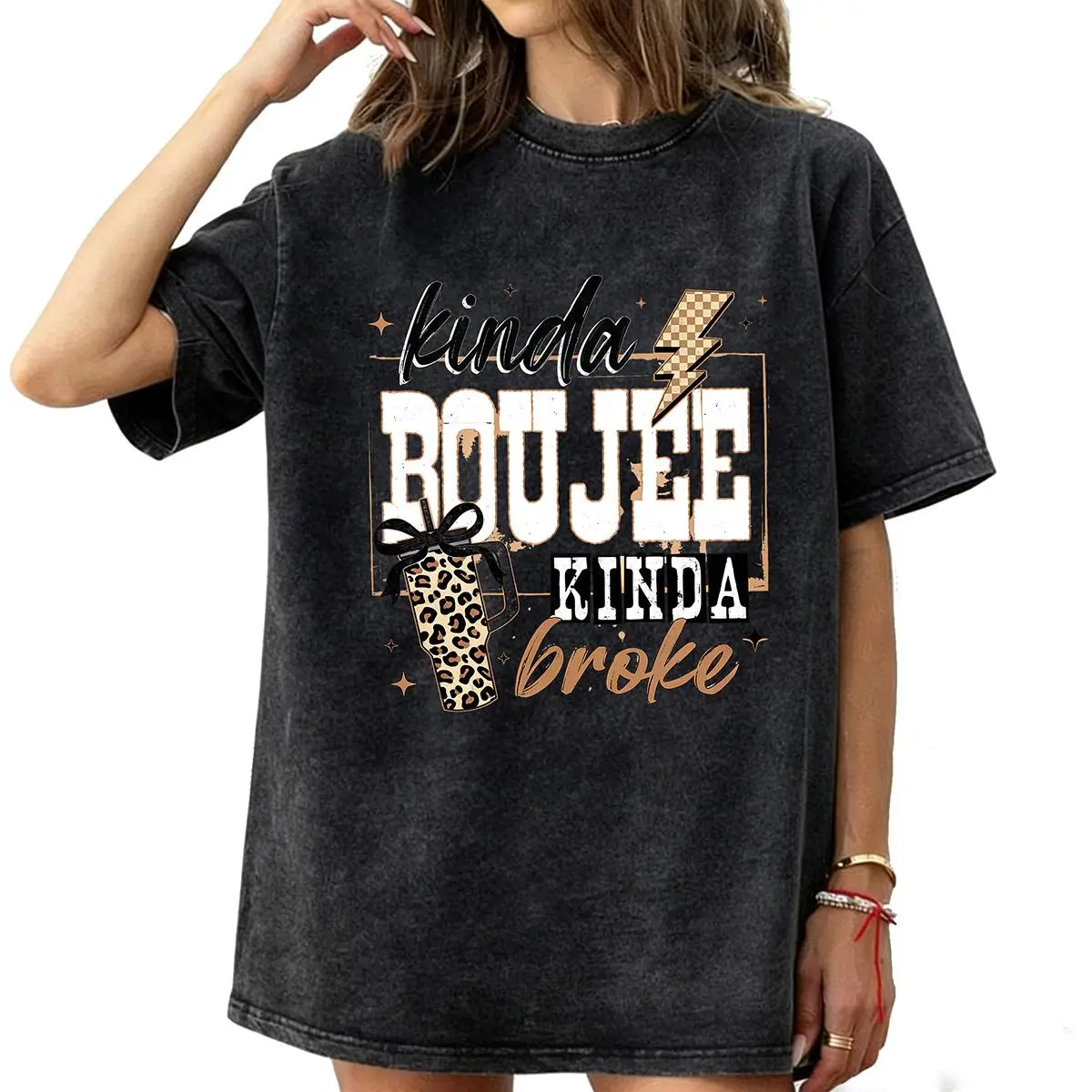 Women's Graphic Hooded T-Shirt - 100% Cotton Leopard Bow Print Top, Comfortable Basic for Everyday Casual Wear & Yoga, All Seasons, Cold Wash Compatible