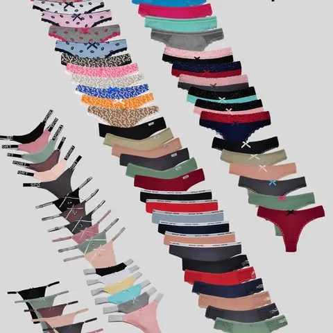 18pcs Pack Randomly Assorted Low Rise Cotton Lace Sexy Comfortable Tanga Thongs for Women in Assorted Colors