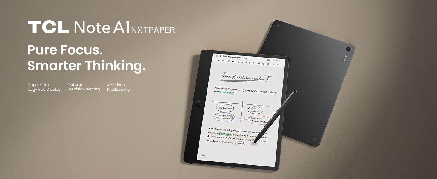 TCL Note A1 NXTPAPER Paper Tablet, Digital Notebook with Pen & Flip Case, 11.5” 2.2K 120Hz Paper-Like Display, 8GB+256GB, AI Tools, 8000mAh Battery, Android 15, Tablet for Work, Study & Creativity tiktokshopbacktoschool
