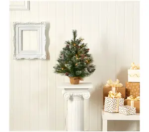 Nearly Natural 2' Frosted Pine Christmas Tree