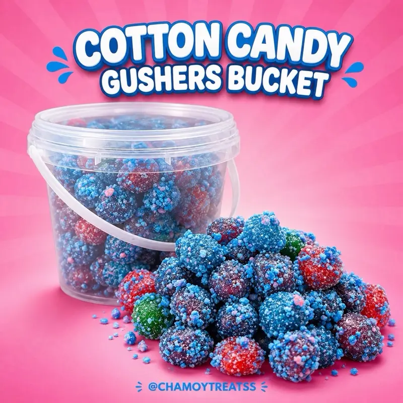Cotton Candy Gushers Bucket - 1 Lb Sweet Candy Cotton Candy Gushers Bucket - 1 Lb Sweet Candy