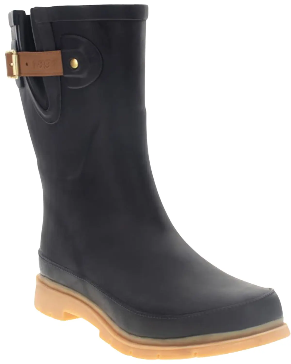 Western Chief Women's Women'S Heritage Mid Rain Boot Round Toe - 21106215P-Blk