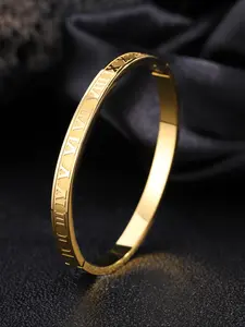 Unisex Street Style Roman Numerals Design Bangle, Gifts for Wife, Minimalist Trendy Bangle Bracelet for Women & Men, Chic All-match Vintage Jewelry As Gift, Elegant Minimalist Bangle