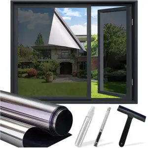 Window Privacy Film One Way, Heat Blocking Window Tint for Home, UV Sun Blocker, Static Cling Window Film 17.5 x78.74 Inches