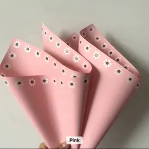 Pink Daisy Flower Paper - Soft Pink Color with White Daisy Patterns for Crafting and Decorative Use