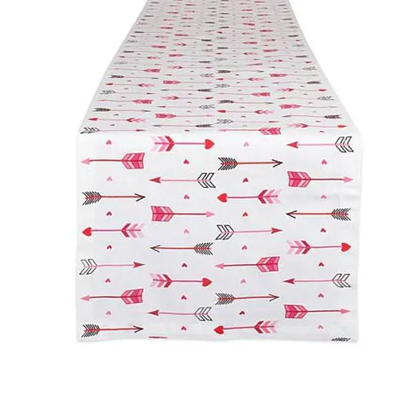 Design Imports Hearts and Arrow Print Table Runner - 14" x 108"