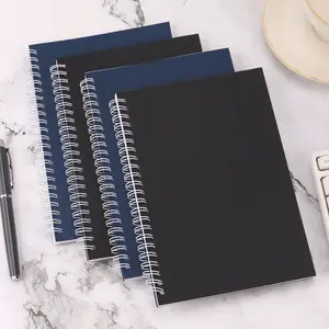 2pc   A5 Spiral Binding Grid Paper Notebook 100 Pages Blue Texture Cover Horizontal/Vertical Layout Options for Time Tracking Ranking Accounting Inventory Management Activity Planning Grid Notebook