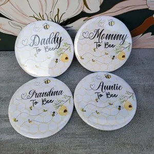 Mommy To Bee Button/ Parents To Bee Baby Shower Button/ Daddy To Bee Badge/ Bee Baby Shower/ Honey Bee Gender Reveal/Grandparents To Bee Pin